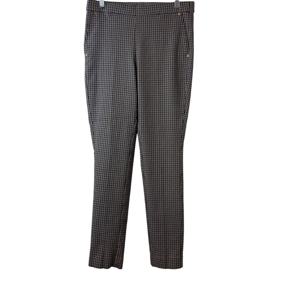 Anne Klein Womens Brown Plaid‎ Straight Leg Dress Work Trousers Dress Pant S
